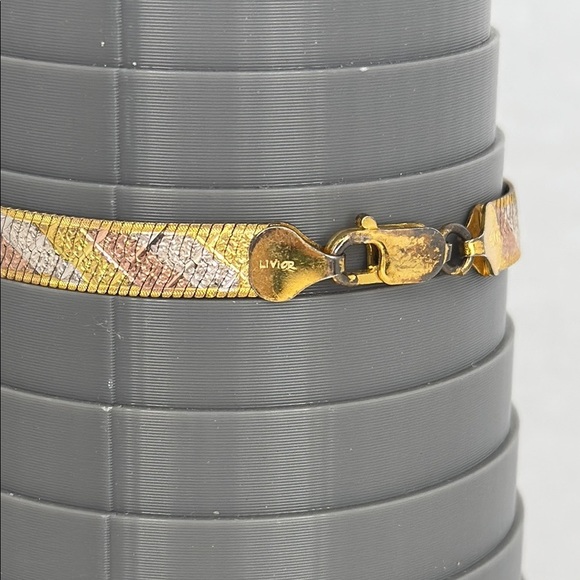 Vintage Italian Estate Gold Tone, Copper Tone and 925 Silver Bracelet lot C51 - Picture 8 of 9